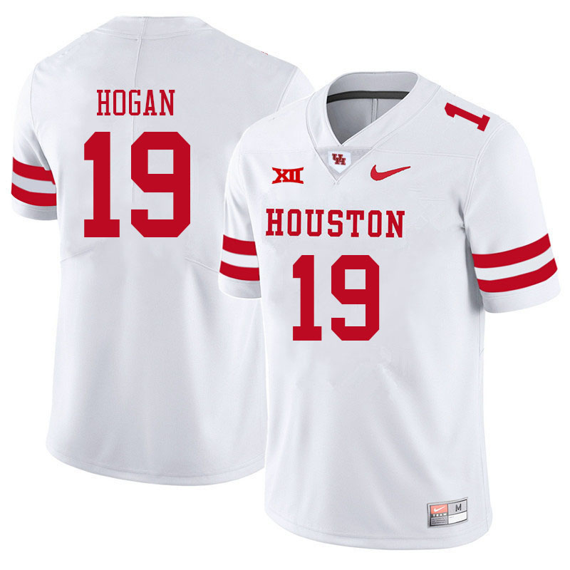 Men #19 Alex Hogan Houston Cougars College Big 12 Conference Football Jerseys Sale-White - Click Image to Close